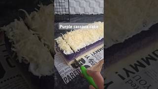 Purple cassava cake  Bolu lapis songkong olahansingkong bolulapissteamcake cassavacake [upl. by Prudie877]