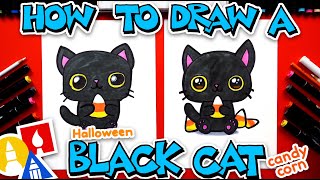 How To Draw A Black Cat With Candy Corn [upl. by Margarita]