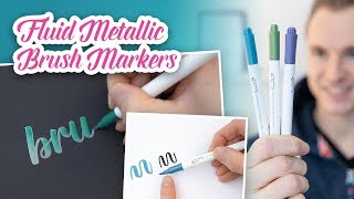 Papermania Metallic Brush Markers Review amp Beispiele  Handlettering [upl. by Yrelbmik]