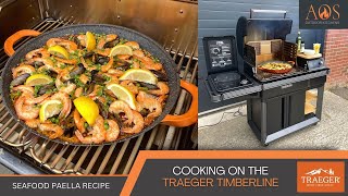 TRAEGER TIMBERLINE RECIPES  SEAFOOD PAELLA RECIPE [upl. by Gawen]