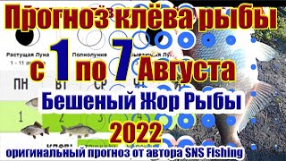 Прогноз клева рыбы на Эту неделю с 1 по 7 Августа Календарь рыбака на неделю Календарь клева рыбы [upl. by Schecter]