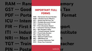 PANNCCGSTTGTNRI Full Forms ll Important Full Forms [upl. by Sethrida]