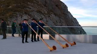 Alphorn Trio Drueklang on MT Pilatus [upl. by Yedsnil68]