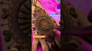 😢❤️Very stlish mehendi design back😍 hand part design new looks 2024 [upl. by Tlevesoor625]