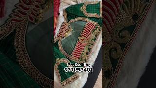 pattu sarees blouse designs back neck 9791873401 embroidery fashion [upl. by Steffi]