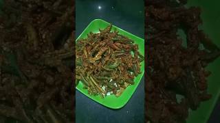 Try this bhindi fry😋 viralvideo food recipe cooking trending sonchirayi [upl. by Rodablas]