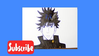 How to draw Megumi Easy for beginners Megumi Drawing tutorial  Step by step  Jujutsu kaisen 🔥 [upl. by Llertnom]