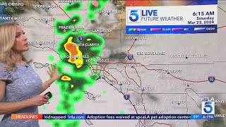 Showery Saturday morning coming for Southern California on first weekend of spring [upl. by Ibrahim]