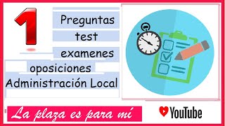 ❓ Preguntas tipo test exámenes oposiciones administración Local❤️✅ laplazaesparami [upl. by Ail104]