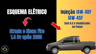 Esquema Elétrico da Strada e Siena 14 Fire Após 2005 Sem BC e Imob no Painel Injeção IAW4DF4SF [upl. by Enilasor]