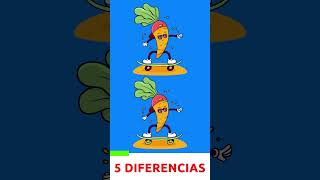 🥕 Encuentra las 5 DIFERENCIAS 🌟 ZANAHORIA ✅ shorts short [upl. by Llerrat943]