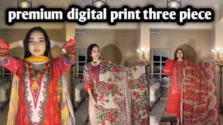 premium digital print three piece collection  simple print three piece collection [upl. by Nodearb131]