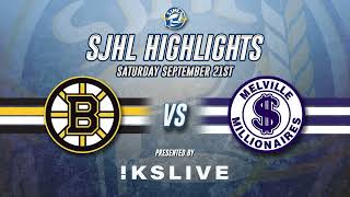 HIGHLIGHTS Estevan Bruins  Melville Millionaires Sept 21 2024 [upl. by Alyat747]