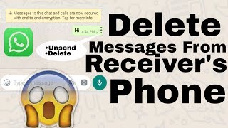 Delete messages From Receivers PhoneWhatsapp Tricks [upl. by Marjory]