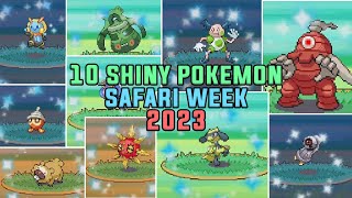 Finding 10 shinies in the SAFARI ZONE Win or Fail  Safari Week 2023 [upl. by Adikram]