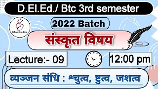 Deled 3rd semester Sanskrit class09 व्यंजनसंधि  Deled third semester classes [upl. by Davide]