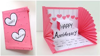 DIY  Anniversary Greeting Card Making • How To Make Anniversary Card • Anniversary Card For Mom Dad [upl. by Hakceber672]