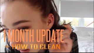 Helix piercing 1month update  How to clean it [upl. by Orlina]