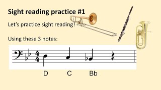 Bass Clef 3Note Sight Reading [upl. by Aneahs]