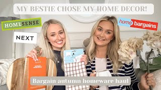 BESTIE CHOOSES MY HOME DECOR  AUTUMN HOMEWARE HAUL  Homesense Home Bargains amp Next  weekend vlog [upl. by Aulea802]