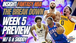 NBA Fantasy Basketball  Week 5 NBA PREVIEW  The Break Down  Waiver Adds amp Injury Report [upl. by Lattonia]