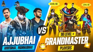 6 PRO 96 LEVEL GRANDMASTER PLAYER VS AJJUBHAI AMITBHAI AND MUNNABHAI CS GAMEPLAY  GARENA FREE FIRE [upl. by Arvad]