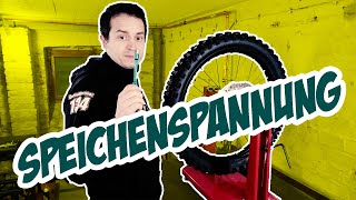 Technik 9 Speichen nachziehen mit DRC Speichenschlüssel  Felge zentrieren [upl. by Lusa]