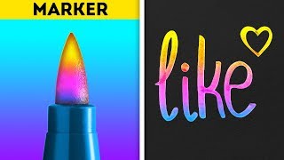 28 COOL TRICKS WITH MARKERS YOU MUST TRY [upl. by Wurst]