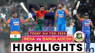 India vs Bangladesh 3rd T20 Highlights 2024  India vs Bangladesh Highlights 2024  Sanju Samson [upl. by Annairba]