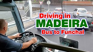 Madeira Bus Ride  Streets and driving in Funchal Madeira Portugal [upl. by Huba]