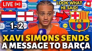 🚨URGENT XAVI SIMONS SENDS A MESSAGE TO BARCELONA AFTER THE MATCH NOBODY EXPECTED BARCELONA NEWS [upl. by Yleen553]