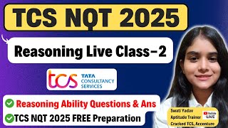 TCS NQT 2025 Reasoning Questions amp Answers  TCS Reasoning Previous Year Questions  TCS NQT 2025 [upl. by Leuqar]