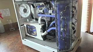 Hyte Y60 Custom Loop PC Hyte Distro Block ShowOff Coolant White Bitspower ASRock Aqua Motherboard [upl. by Ahsenat]