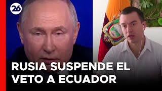 Rusia suspendió el veto a exportaciones de Ecuador [upl. by Glanti811]