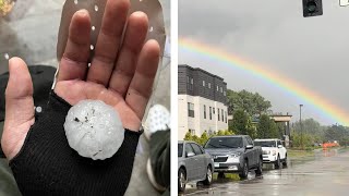 Damaging Hail and Vibrant Rainbow  EdinaMinneapolis MN  Severe Thunderstorm 8112023 [upl. by Edmee325]