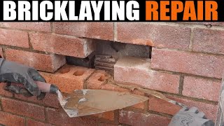 Bricklaying Repair  How To replace Bricks In a Wall  Tutorial [upl. by Amsa]