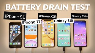 iPhone SE Battery Life Test vs iPhone 11 vs iPhone XR vs Galaxy S10 vs S10e [upl. by Garwood]