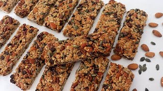 Granola Bars Recipe LowCarb  SugarFree Healthy Recipes  Crunchy Bars [upl. by Rahs]