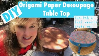 DIY Origami Paper Decoupage Table [upl. by Nyssa]