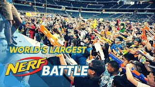 WORLDS LARGEST NERF WAR Jareds Epic Nerf Battle 4  Meet Dude Perfect  Fortnite IRL [upl. by Haridan]