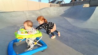 BABY in the SKATE PARK Backyard fun Bug Catching and Cooking with Adley and Niko [upl. by Krein]