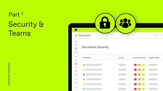 Part 3 Set Up Security and Teams  Ansarada Data Room Training [upl. by Leizar]