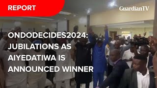 OndoDecides2024 Jubilation as Aiyedatiwa is announced winner [upl. by Huston]