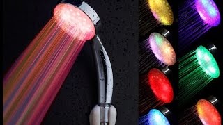 AMAZON 7 X Color LED Shower Head Bathroom Water Faucet Light UNBOXING AND TEST [upl. by Inobe]