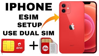 HOW TO USE DUAL SIM IN IPHONE  IPHONE 14 13 12 11 jio eSIM SETUP iphone me 2 sim kaise chlaye [upl. by Rosaline]