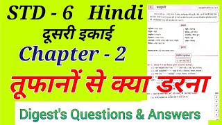 Std 6 Hindi Lesson 2 Tufano se kya darna तूफानों से क्या डरना  दूसरी इकाई Digests Answers [upl. by Neron494]