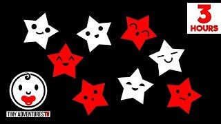 Baby Sensory  Black White Red Animation  Sleepy Time Sleepy Star  3 Hours of Lullaby [upl. by Mcbride]