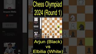 Arjun wins despite major blunder vs Elbilia Chess Olympiad 2024 shorts chess chessolympiad2024 [upl. by Terrej]