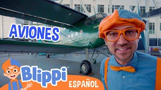 Blippi aprende sobre aviones en el Museo del Vuelo [upl. by Stefanac]