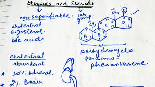 Lipids part 9 Steroids and Sterols [upl. by Nosemyaj]